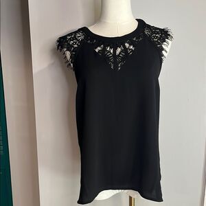 41 Hawthorn NWOT Elegant Black Lace Trim Top - small petite